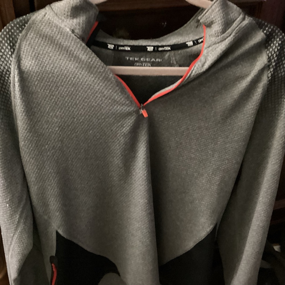 Tek Gear Gray Hoodie with Red Trim